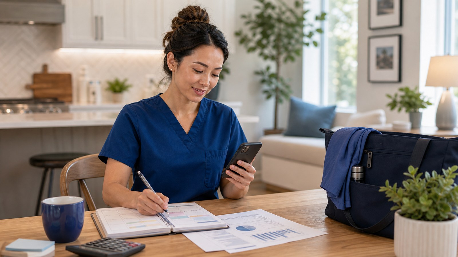 Dental hygienist planning flexible temp shifts for extra income