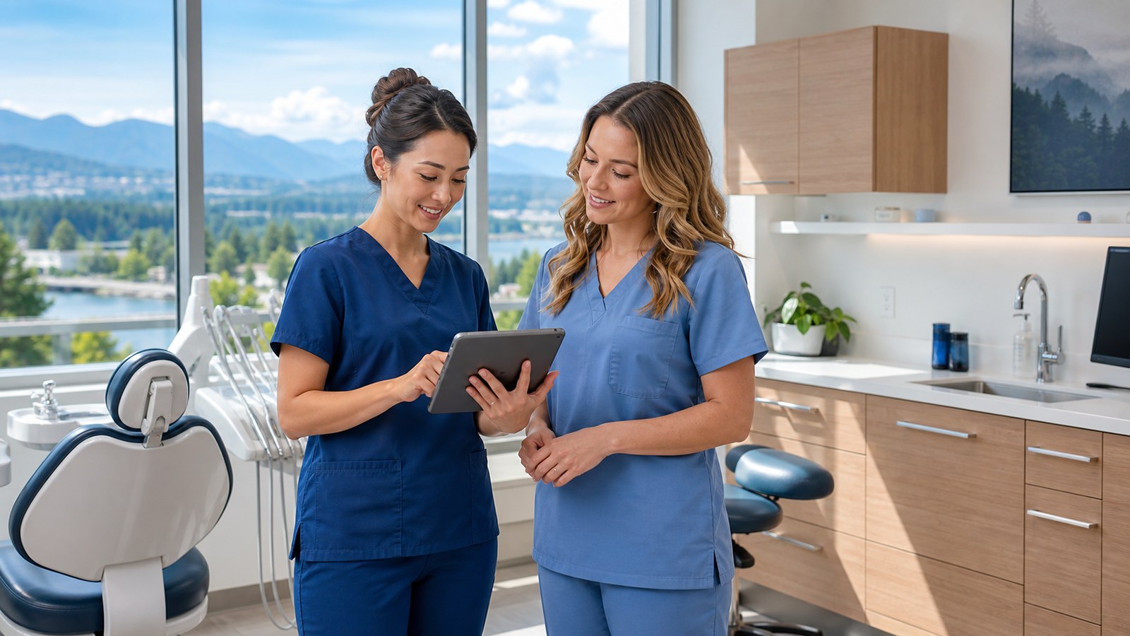 Dental hygienist and dental assistant
